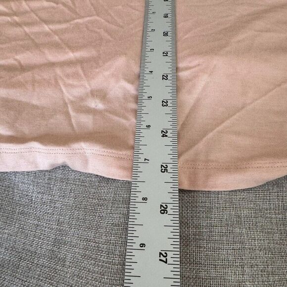NWOT Calvin Klein XL Peach Roll Tab Short Sleeve V Neck Career Top - Picture 9 of 9